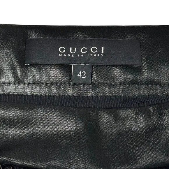 Gucci Black Mini Skirt SZ 6 Black Silk Blend Zipper Contemporary Designer
